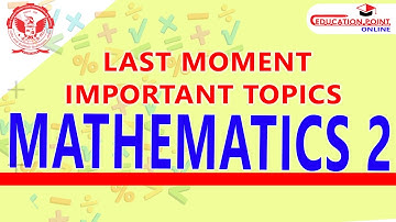 Last Moment Important Topics for RGPV Mathematics 2