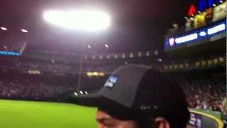 Braves fans throw debris, final out 2012 Wild Card game vs Cardinals