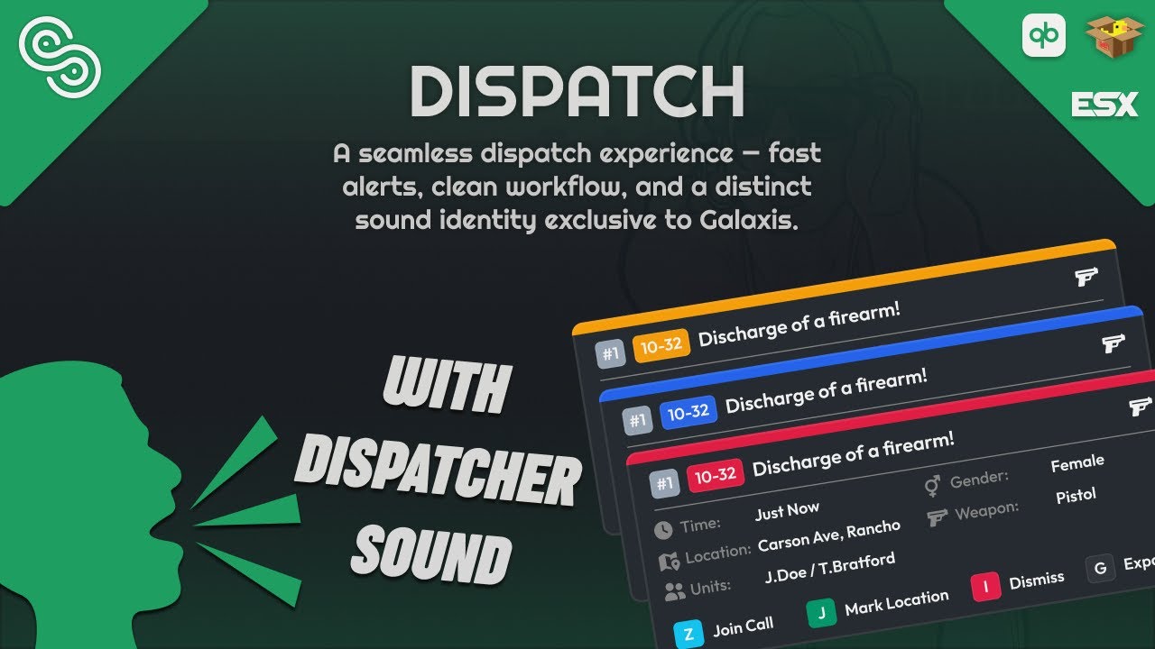 Galaxis Dispatch | FiveM Scripts | (QBCore/QBX/ESX)