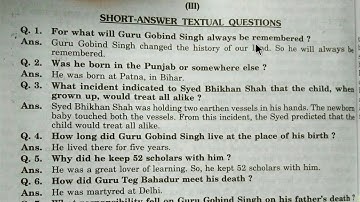 Short Q/A chapter-5 Guru Gobind Singh (11 Class, Ele.Eng.)