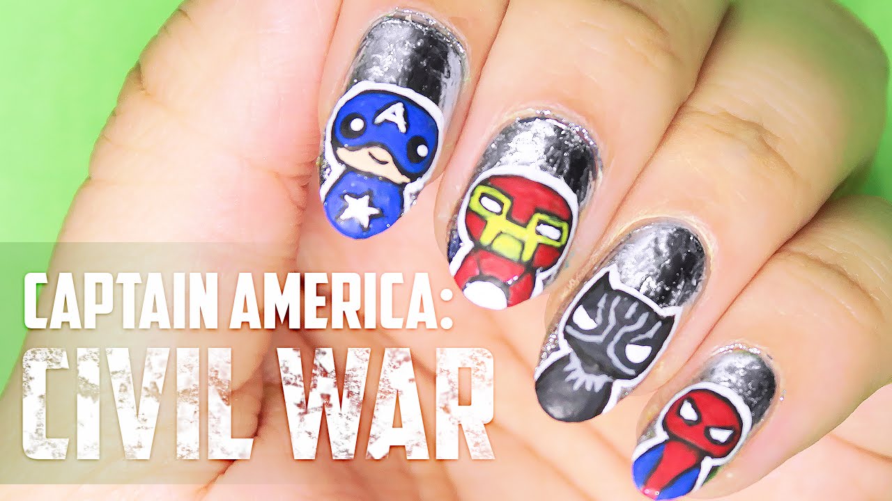 7. "Easy Captain America Nail Art for Beginners" - wide 6