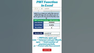 EMI Calculator in Excel | Easy Loan Calculation Using PMT Function #excel