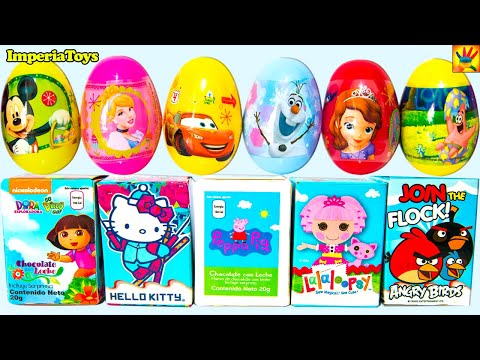 Unboxing Surprise Eggs Angry Birds Spongebob Dora and more