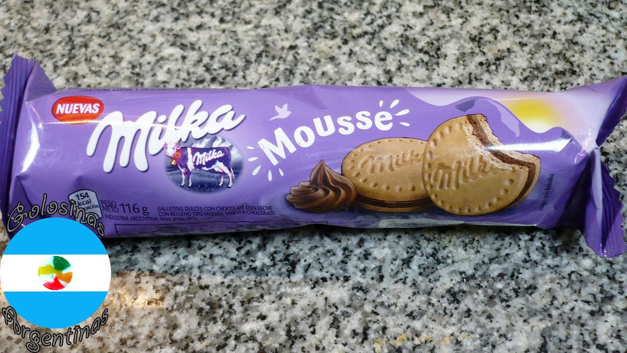 Milka Mousse Galletitas dulces Rellenas - Relleno sabor Chocolate - YouTube