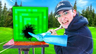 Destroying a REAL Life Minecraft Emerald Block