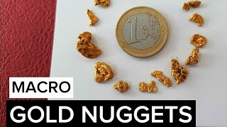 Малки късчета самородно злато , намерени 2023 година. МАКРО видеоклипове - ( Minelab e-trac )