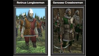 Medieval II: Total War 1vs1: Retinue Longbowmen vs Genoese Crossbowmen