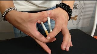 魔術教學：香煙穿越術！2根香煙就可以玩！(Magic teaching: cigarette passing! 2 cigarettes can be played!)