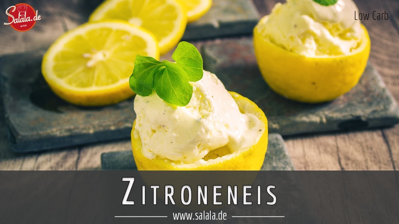 Zitroneneis selber machen Rezept ohne Eismaschine Low Carb - YouTube