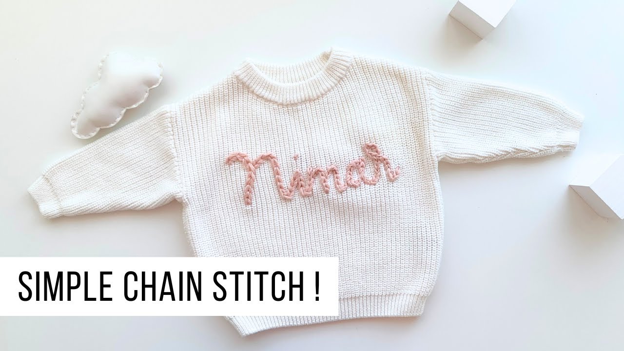 Personalized Baby Sweater - Easy Chain Stitch!