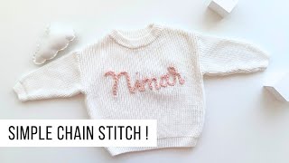 Personalized Baby Sweater - Easy Chain Stitch! Resimi
