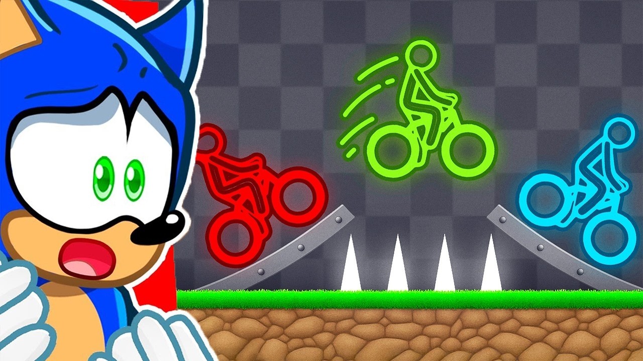 Sonic Reacts To Elimination Stickman Bike Race!