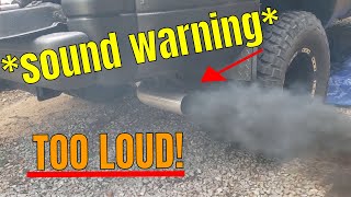 12V CUMMINS GETS NASTY 4 INCH TURBO BACK EXHAUST!!