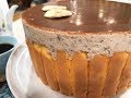 Torta mousse de banana bañada en dulce de leche