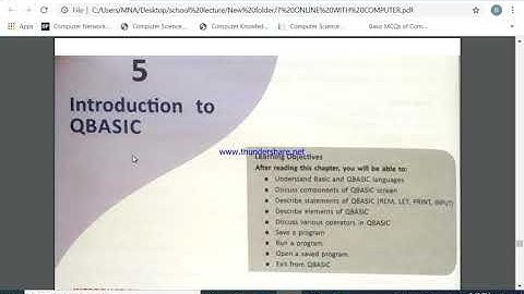 CLASS 7TH,COMPUTER,CHAPTER#5,TOPIC"INTRODUCTION OF QBASIC",TEACHER RABIA