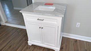 30" Allen & Roth White Vanity Set with Carrara Top | Unboxing