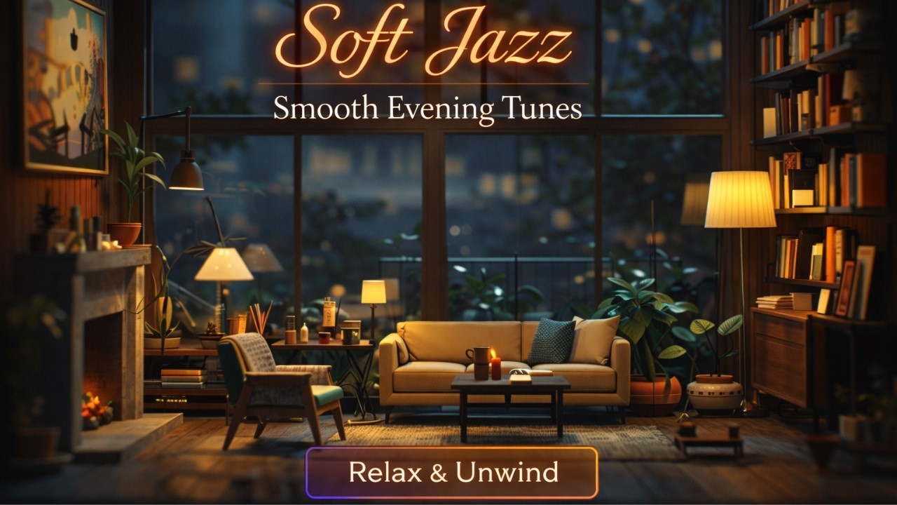 Soft Jazz Smooth Evening Tunes — Warm Lights, Cozy Room & Calm Jazz