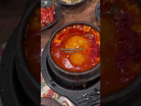 Hot Korean tofu soup on a rainy day 🌧️🥣😍 (Young Dong Tofu House)