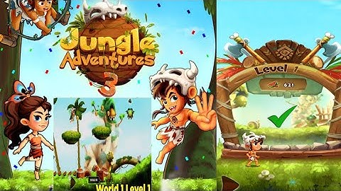 Jungle Adventure 3 World 1 Level 1-1 Gameplay