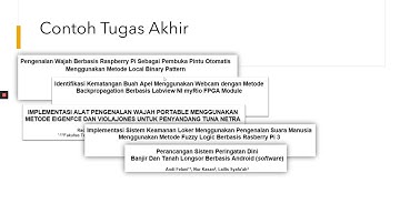 Machine Learning - Contoh Tugas Akhir Mahasiswa