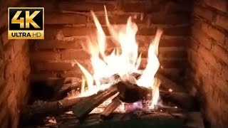 FIREPLACE 4K  Ultra HD . Cozy Fire Ambience (6 HOURS). Fireplace video with Fire Sounds