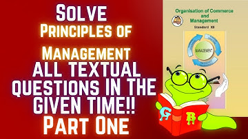 Solve Principles of Management Exercise questions within the given time!! - MHSC part one