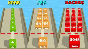 NOOB vs PRO vs HACKER - Chain Cube 2048 !