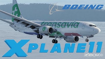 XPLANE 11 Zibo Boeing 737-800 visual RWY 23 LDSP Split Airport