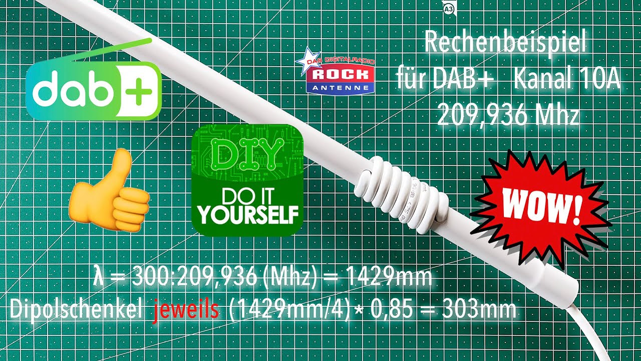 Update DIY: DAB+ Antenne selber bauen - 6dB Gewinn #DIY