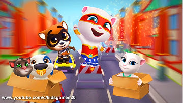 My Talking Hank vs My Talking Tom vs My Talking Angela vs Talking Tom Gold Run - Cute Puppy and Cats