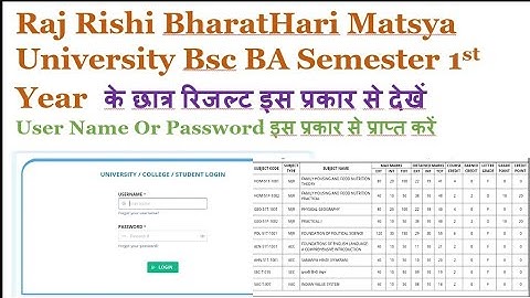 Matsya University  B.A 1st Semester Result 2024 | rrbmu semester 1st result |RRBMU University Result