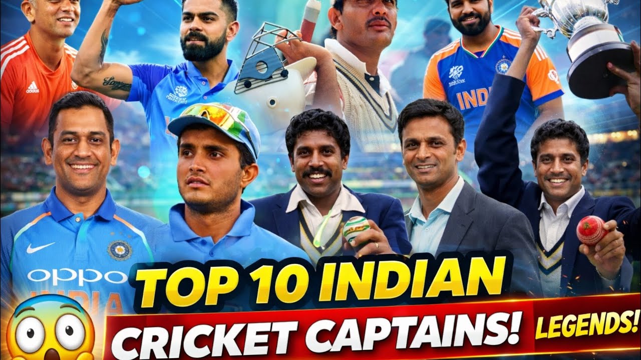 Top 10 Indian Cricket Legends Captains 🇮🇳 | Dhoni, Kohli, Kapil Dev & More | Real & Confirmed