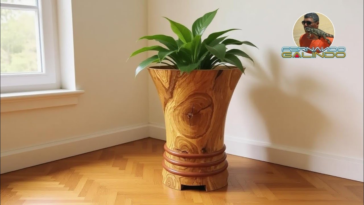 VASO DE CIMENTO COM UM LINDO EFEITO MADEIRA #diy #fernandogalindoartes #efeimadeira