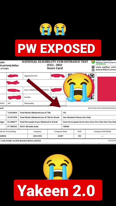 Yakeen batch 2021 mein padh kar bhi NEET 2022 Failed 😭😭😭#neet2022 #physicswallah #shorts #neet #pw