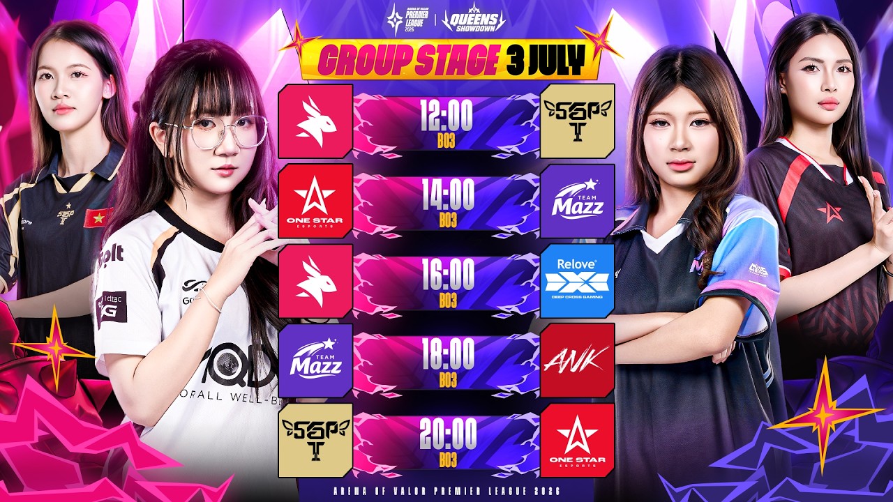 🔴𝐋𝐈𝐕𝐄 การแข่งขัน RoV นานาชาติ APL 2026 ประเภททีมหญิง Queens Showdown | รอบ Group Stage วันที่ 3
