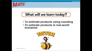 Math Chapter 3 Lesson 2 Estimate Products