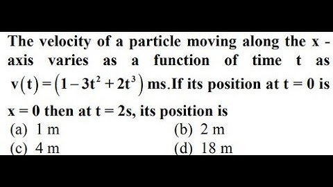 The velocity of a particle moving along the x - axis varies as a function of time t as  ms.If its po
