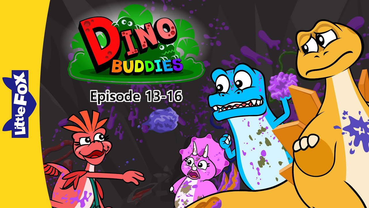 Dino Buddies 13-16 | Fun in the Rain | Paint Fight | T-rex