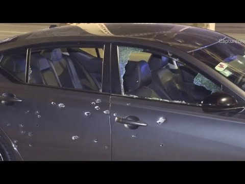 Rideshare car riddled with bullets with passenger shot, wounded