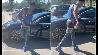 Blueface Crip Walking Wearing A Bullet Proof Vest