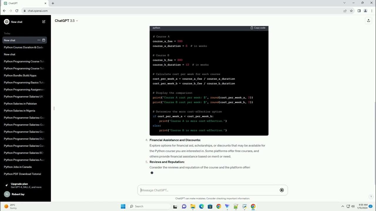 python programming course fees - YouTube