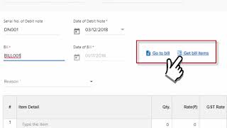 Create a Debit note manually
