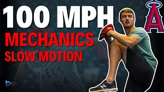 100 MPH Mechanics SLOW MOTION (Angels MLB Pitcher)