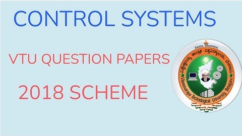 Control Systems Vtu Question Paper 2021