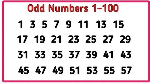 Oneven getallen van 1 tot 100 | Leer oneven getallen | Lijst met 0dd-getallen van 1 tot 100 #onev...