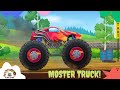MONSTER TRUCK RACE AND WASH | KIDZ ZONE |FUN AND EDUCATIONAL VIDEOS FOR KIDS.