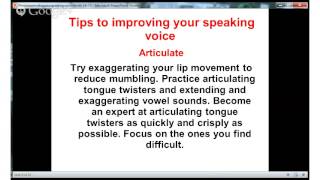 Learn to improve your speaking voice ...