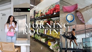 SPRING MORNING ROUTINE  Productive & Aesthetic, HEALTHY HABITS, PILATES + FLOWERS