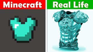 DIAMOND CHESTPLATE IN REAL LIFE! Minecraft vs Real Life animation CHALLENGE