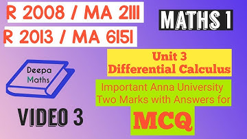 R 2013 / R 2008 / Engg Maths 1 /Unit 3 Differential Calculus